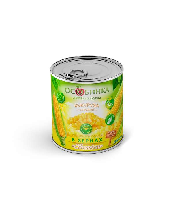 Упаковка Кукуруза консервированная - аренда торгового знака Особинка